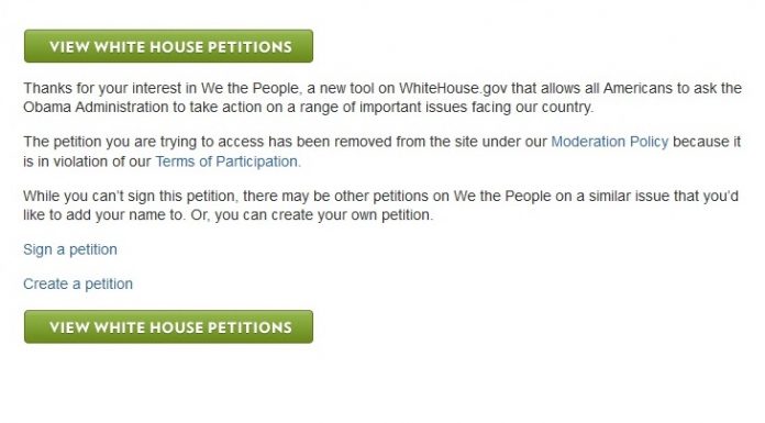 Petition_White_house_offline