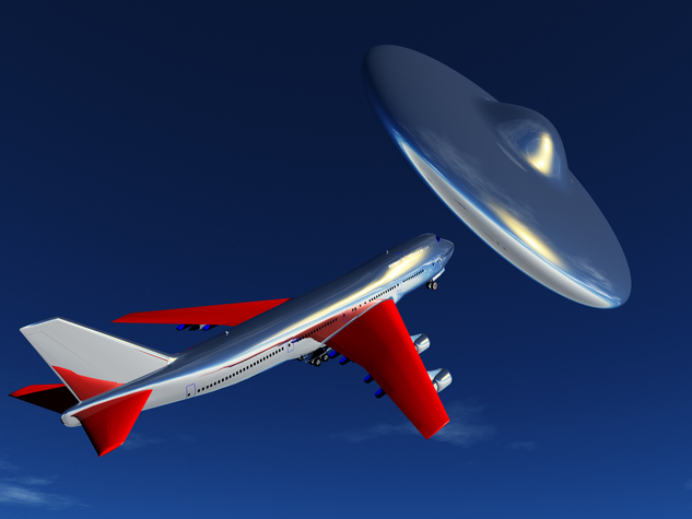 UFO und Flugzeug (Illustration)